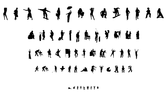 Human silhouettes free seven font